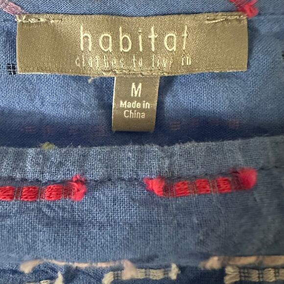 Habitat Blue, Multicolored Stitched, Long Sleeve, Pocketed, Light Weight Top- M - Picture 5 of 10
